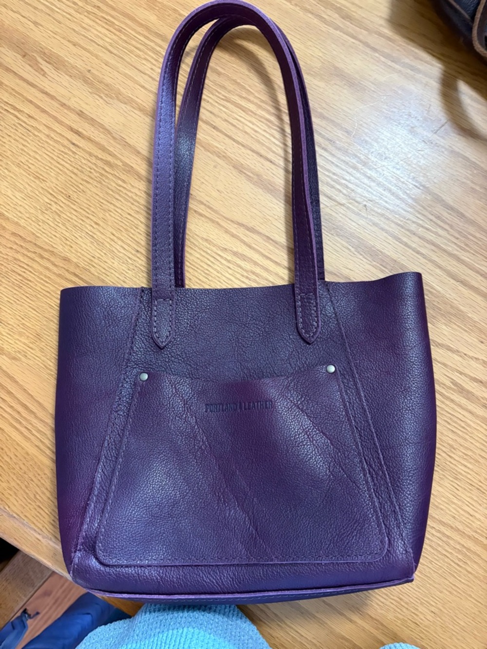 Portland Leather Plum Small Juliette Leather Tote Shoulder Bag